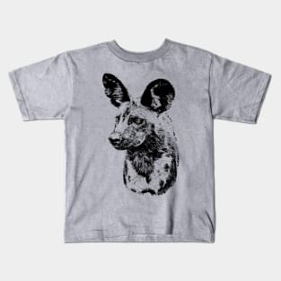 Wild Dog on Alert for Dog Lovers Kids T-Shirt